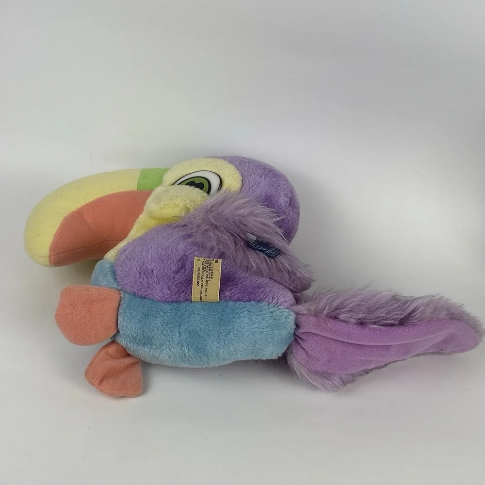Vintage 1981 Applause Sunbeam Toucan Parrot Plush Purple/Blue/Yellow